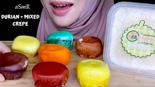 اسمرفود مسلمان مالزیایی M.D.M Asmr : خوردن دوریان و کرپ - موج کره ای