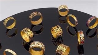 انواع رینگ طلای میناکاری 22 عیار