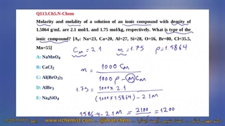 دوره IMAT 2025 ایتالیا - شیمی آیمت استاد نباتی - مولالیته و مولاریته محلول ها