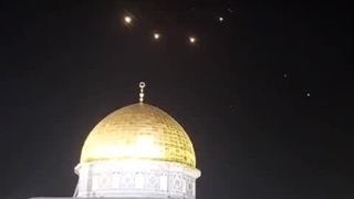 موشک های ایرانی بر فراز مسجد قبه الصخره در سرزمین اشغالی