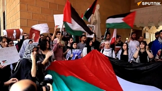 تجمع دانشجویان دانشگاه آمریکایی بیروت در حمایت از مردم مظلوم غزه - طوفان الاقصی