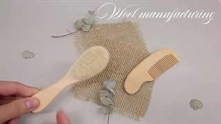 شانه و برس 3 تکه چوبی با الیاف طبیعی