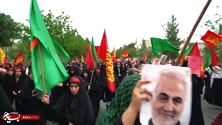 تجمع خواهران محجبه کرمانی با شعار سردار سلام - به سمت گلزار شهدا