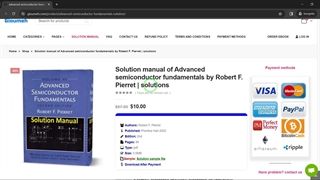 Solution manual of Advanced semiconductor fundamentals by Robert F. Pierret | solutions