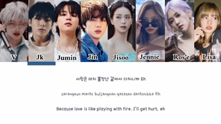 کاور بلک پینک و بی تی اس از آهنگ playing with fire هوش مصنوعی