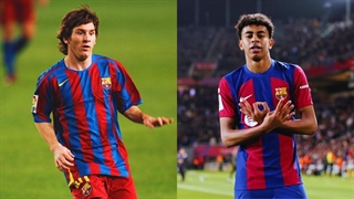 مسی جوان مقابل لامینه یامال