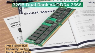رم سرور اچ پی HPE 32GB Dual Rank x4 DDR4-2666 با پارت نامبر 815100-B21