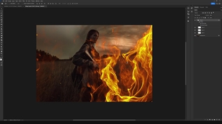 آموزش استفاده براش آتش در فتوشاپ