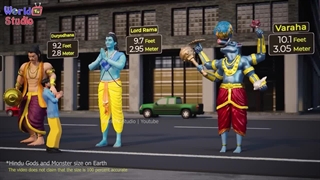 سایز هیولاها و الهه های هندی