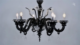 لوستر مورانو مشکی پارس لوستر فراهانی