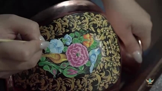 ویدیو-اجرای-نقاشی روی مس در صنایع دستی آقاجانی