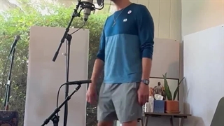 Chris Martin recording vocals for feelslikeimfallinginlove