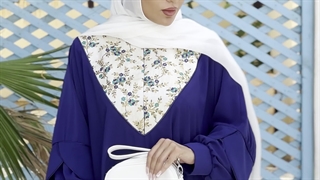 مانتو عبایی زنانه مدل شکوفه آبی کاربنی