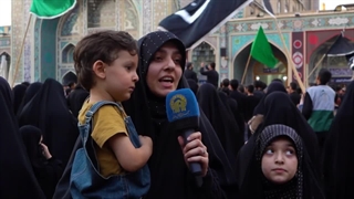 عزاداران هیئت ابناءالرضا(ع) در صحن قدس حرم مطهر رضوی - محرم ۱۴۰۳