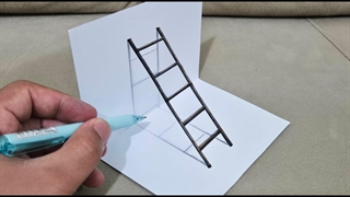 کشیدن پله های سه بعدی بسیار آسان روی کاغذ برای مبتدیان