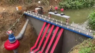 مراحل ساخت یک مینی سد آبی با توربین برای تولید برق