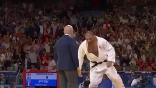 محرومیت جودوکار گرجستانی به دلیل رفتار غیرورزشی در مبارزه با تدی راینر، اسطوره فرانسوی جودوی جهان