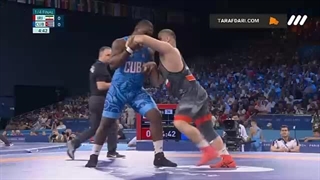 شکست ۳-۱ امین میرزازاده مقابل میخاین لوپز از کوبا در کشتی فرنگی المپیک