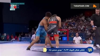 شکست 3-1 مهدی محسن‌نژاد مقابل حریف قرقیزستانی در بازی رده‌بندی وزن ۶۰ کیلوگرم کشتی فرنگی