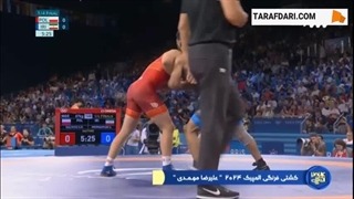 پیروزی بزرگ علیرضا مهمدی مقابل حریف لهستانی در یک چهارم نهایی وزن 87 کیلوگرم کشتی فرنگی المپیک