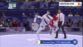 راهیابی مبینا نعمت زاده به نیمه نهایی وزن 49 کیلوگرم تکواندو المپیک با برتری مقابل حریف قدرتمند اسپانیایی