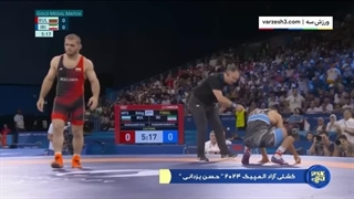مسابقه فینال حسن یزدانی مقابل حریف بلغارستانی در المپیک 2024