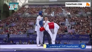 راهیابی آرین سلیمی به نیمه نهایی وزن 80+ کیلوگرم تکواندوی المپیک با برتری مقابل حریف مکزیکی