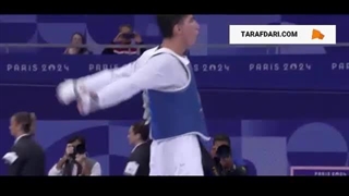 خوشحالی آرین سلیمی به سبک کریستیانو رونالدو پس از راهیابی به فینال تکواندو المپیک پاریس
