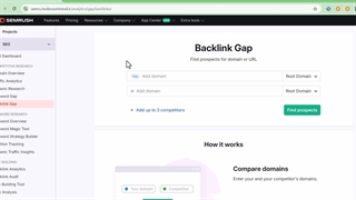 بکلینک گپ Semrush