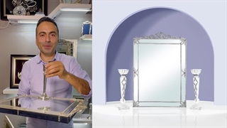 بورس آینه و شمعدان نقره