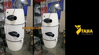 تابلو لایت باکس دوطرفه گردان، تابلوسازی طاها تابلو لایت باکس گردان حجمی تبلیغاتی