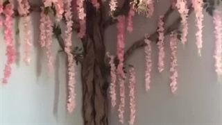 ساخت درخت دیواری آویز گلی ۲