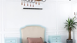 سرویس خواب تک نفره | آبی فیروز ای | پاف | میز عسلی | برند باروس