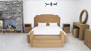 سرویس خواب قهوه ای روشن | ساخته شده در برند باروس