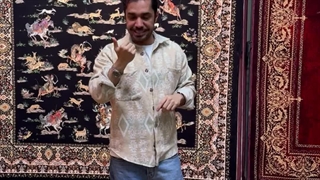 معرفی فرش ابریشم ماشینی شکارگاه مشکی در فروشگاه اینترنتی صفافرش