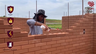 دیوار چینی آجر پازلی با چسب