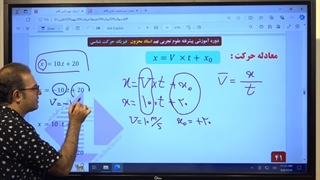 آموزش فیزیک نهم معادله مکان زمان استاد محزون 09120875013