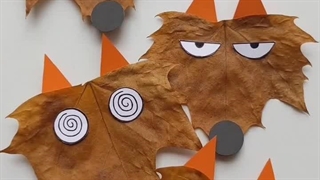 کاردستی گرگ با برگ درخت