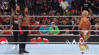 مسابقه‌کشتی کج تیمی رومن رینز و کودی رودز در مقابل سولو سیکوا و جیکوب فاتو در بد بلاد ۲۰۲۴