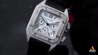 ساعت زنانه کارتیه سانتوز کرنوگراف Cartier Santos 100 Diamond SKW