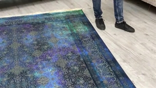 فرش ابریشم ماشینی 1200 شانه آبی کهکشانی در فروشگاه اینترنتی صفافرش