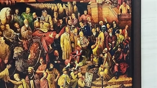 تابلو مشاهیر با قاب قهوه ای