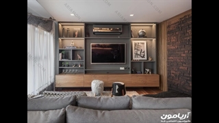 خانه لوکس و مدرن با تی وی وال طوسی زیبا
