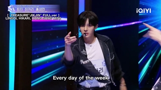 اجرای سونگمین، لینگ چی، هیکاری fantasy boys  با آهنگ jikjin از treasure در برنامه Starlight boys