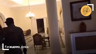 تصرف کامل اقامتگاه بشار اسد توسط شورشیان!(فیلم)