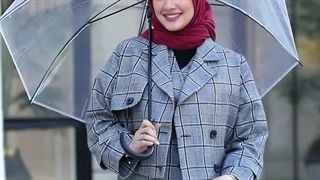 کت و سارافون آناهید رنگ طوسی زرشکی