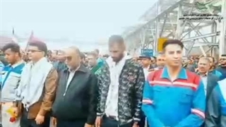 مراسم تشییع و تدفین شهید گمنام دفاع مقدس در پتروشیمی شهید تندگویان بندر ماهشهر