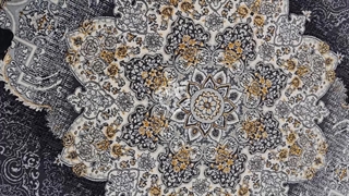 فرش طرح 700 شانه ورژن طلاکوب، طرح گلدیس دودی کلکسیون صدف کد 008