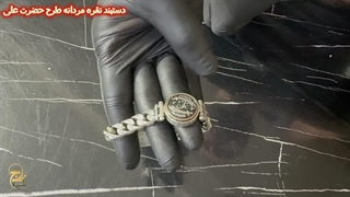 خرید دستبند نقره مردانه طرح حضرت علی