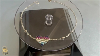 خرید و قیمت دستبند نقره زنانه طرح قلب نگین رنگی